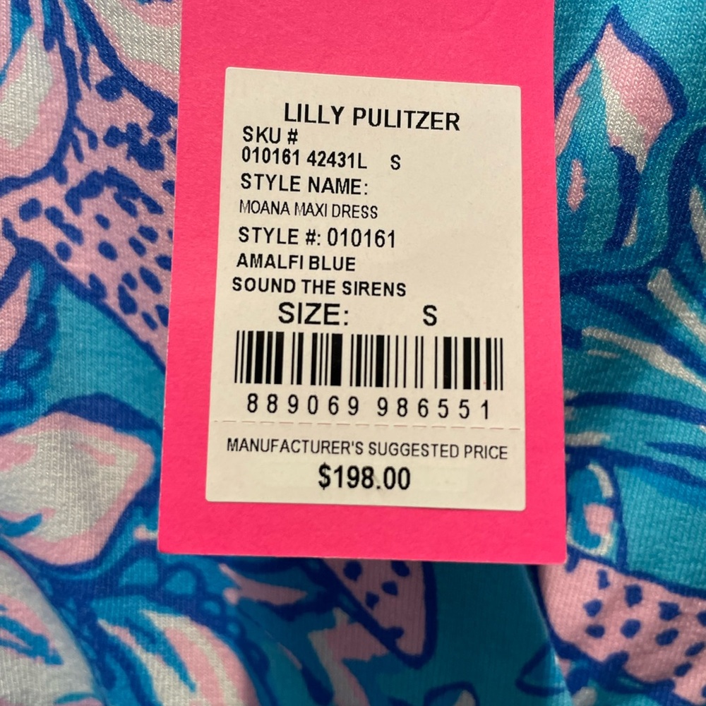 Lilly Pulitzer Blue and Pink Maxi Dress - Picture 5 of 6